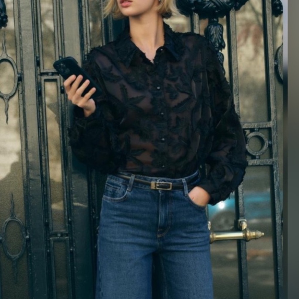 NWT Zara Frayed Shirt